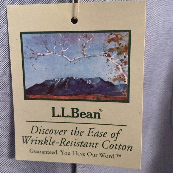 L.L. Bean Blue Casual Button Down Pocket Cotton Men’s Dress Shirt Size 17,5/35 - Picture 7 of 10